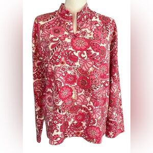 Coldwater Creek pink floral stretchy top